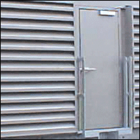 Acoustic folding doors For access (egress) into acoustic enclosures or buildings designed to maintain acoustic integrity.
