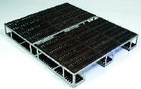 This four way entry skid plastic pallet is made of high tensile steel and plastic, which outperforms both timber and plastic units of similar design, strengthwise.