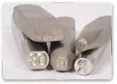 Steel hand stamps are the simplest method of marking. Striking the stamp with a hammer provides the marking force.