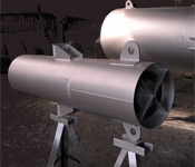 Vent silencers uses a combination of diffuser design and an absorptive core section.