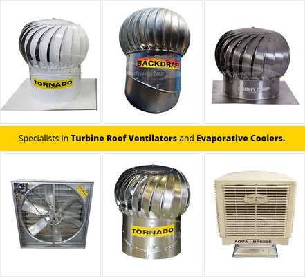 Roof Ventilation System, Roof Ventilation, Industrial Ventilation, Industrial Ventilation Systems, Axial Fans, Evaporative Cooler, Chimney Ventilation