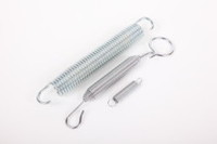 Extension springs are similar to compression springs but are loaded in tension.