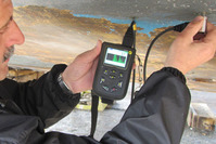 Multi-measuring mode ultrasonic thickness gauge, ideal for most hand-held applications, with sequential data logging and a large A-scan display