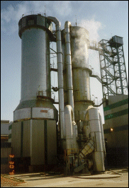 Spray drying involves the atomization of feed to a spray of droplets which are contacted with hot air in a drying chamber.