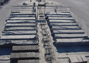 The chain conveyor and gantry pallet handling system consists of a 5/8" duplex chain conveyor system supplied in multiples of 15 meter lengths complete with chain tensioners and sprockets and a 1.1kW drive for each 15m length.