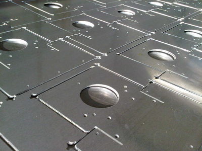 CNC punched nest from aluminium alloy
