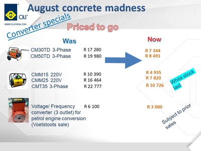 August concrete sector specials