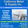 California Metal & Supply Inc. Recognized as Boeing Award Winning Supplier